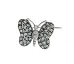 Srebrna broszka motyl pr.925 Cyrkonia biała