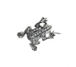 Srebrna broszka żaba pr.925 Cyrkonia biała