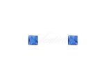 Kolczyki srebrne pr. 925 kwadratowe niebieska cyrkonia