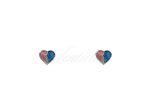 Kolczyki srebrne pr. 925 różowo niebieskie serca