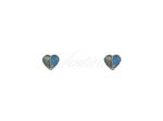 Kolczyki srebrne pr. 925 niebiesko zielone serca