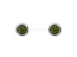 Kolczyki srebrne pr. 925 okrągłe ciemno zielona cyrkonia