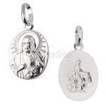 Srebrny medalik Jezus / Matka Boska Szkaplerzna