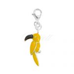 Zawieszka charms pr.925 papuga żółta dwustronna