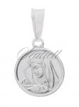 Srebrny okrągły medalik Matka Boska