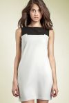 Czarująca sukienka dwukolorowa - biały - S25