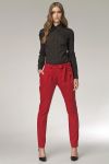 Spodnie z nietypowym zapięciem - czerwony - SD03