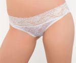 Lace Cheeky Figi Biel