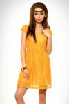 3309-1 Sukienka z koronki - żółty