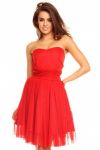 Koktajlowa sukienka z tiulu Km114-2 czerwona